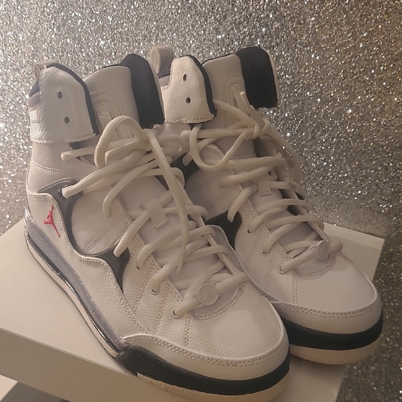 Jordan Other - Nike AIR Jordan Flight TR 97 Men's White and Black Sneakers with Red Accent